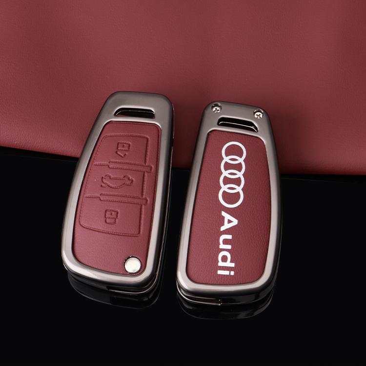 适用奥迪钥匙套2024款Q5L/A4L/A6L/A3/A5/A8/Q7汽车合金外壳 - 图2