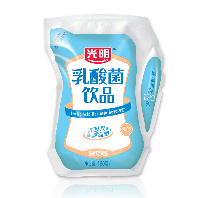 光明酸奶轻巧包原味乳酸菌饮品风味发酵乳早餐奶常温牛奶180ml - 图2