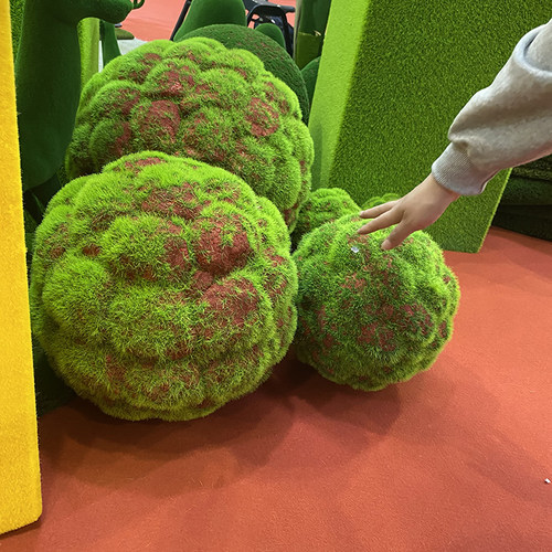 高仿真青苔球泡沫苔藓球装饰草球植毛石绿色橱窗展柜装饰植物球 - 图3