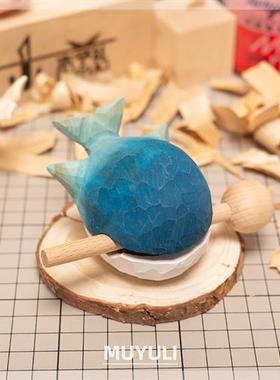 手工木雕木鱼丨办公室工位稳定情绪神器桌面装饰摆件解压治愈礼物