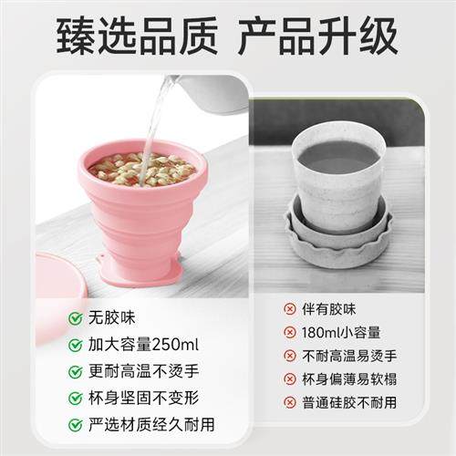 正畸折叠水杯便携漱口杯户外旅行刷牙杯牙套清洁清洗易压缩收纳杯,淘宝优惠券,粉丝福利购,淘宝优惠卷