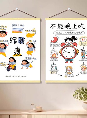 减肥自律励志挂画瘦身激励标语卧室装饰海报自我身材管理装饰画