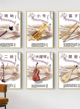 钢琴房音乐教室装饰画琴行乐器文化墙挂壁画吉他架子鼓小提琴海报