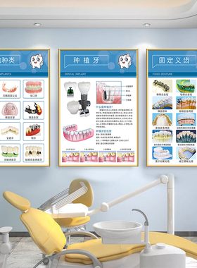 牙科宣传海报挂图口腔牙科诊所门诊墙面装饰挂画牙齿结构图壁画