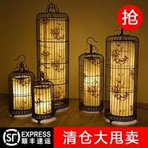 New Chinese Iron Art Bird Cage Lamp Creativity Chandelier Vintage Creative High-end Restaurant Lamps Hotel Hanging Lanterns Retro Lantern