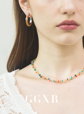 GGXR 度假风彩石贝壳项链锁骨链