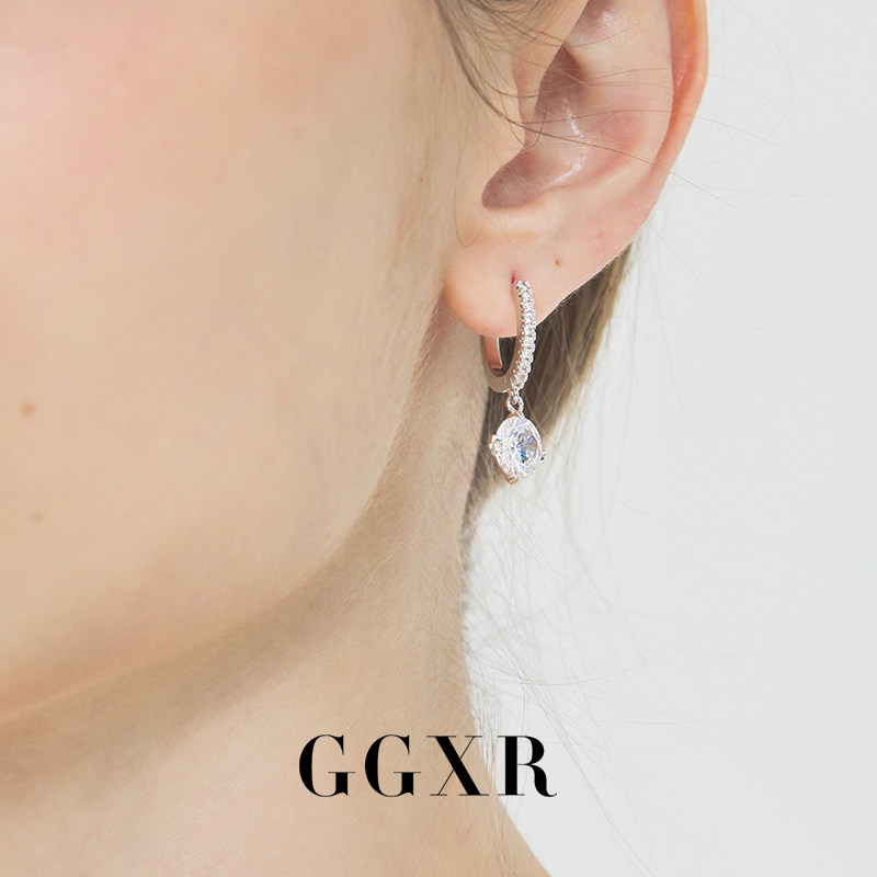 GGXR 欧美微镶满钻吊坠锆石耳环无耳洞耳夹,淘宝优惠券,粉丝福利购,淘宝优惠卷