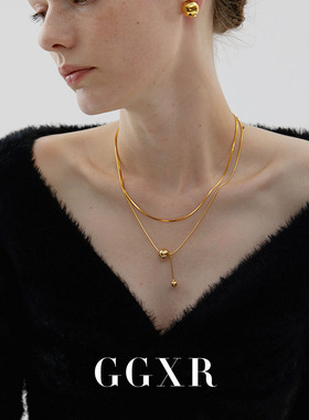 GGXR925银高级感圆球蛇骨项链