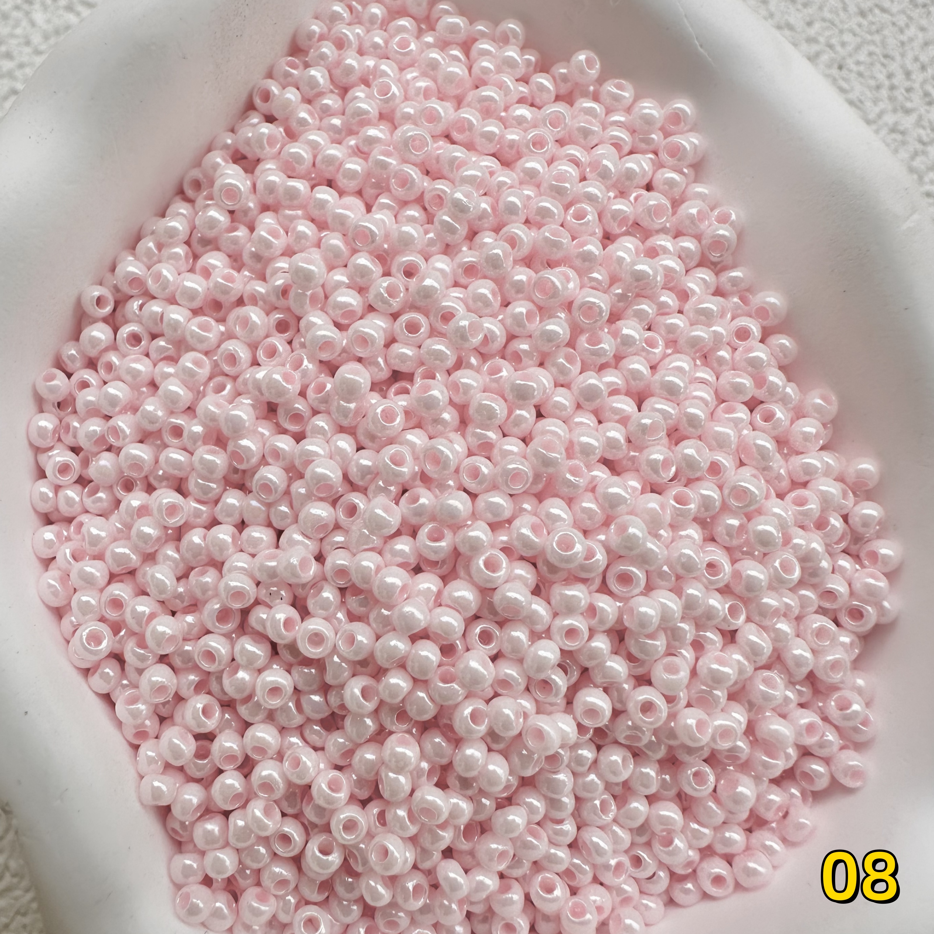 2mm奶油实色米珠散珠小珠子辅料珠手作玻璃珠串珠材料圆珠diy饰品 - 图2