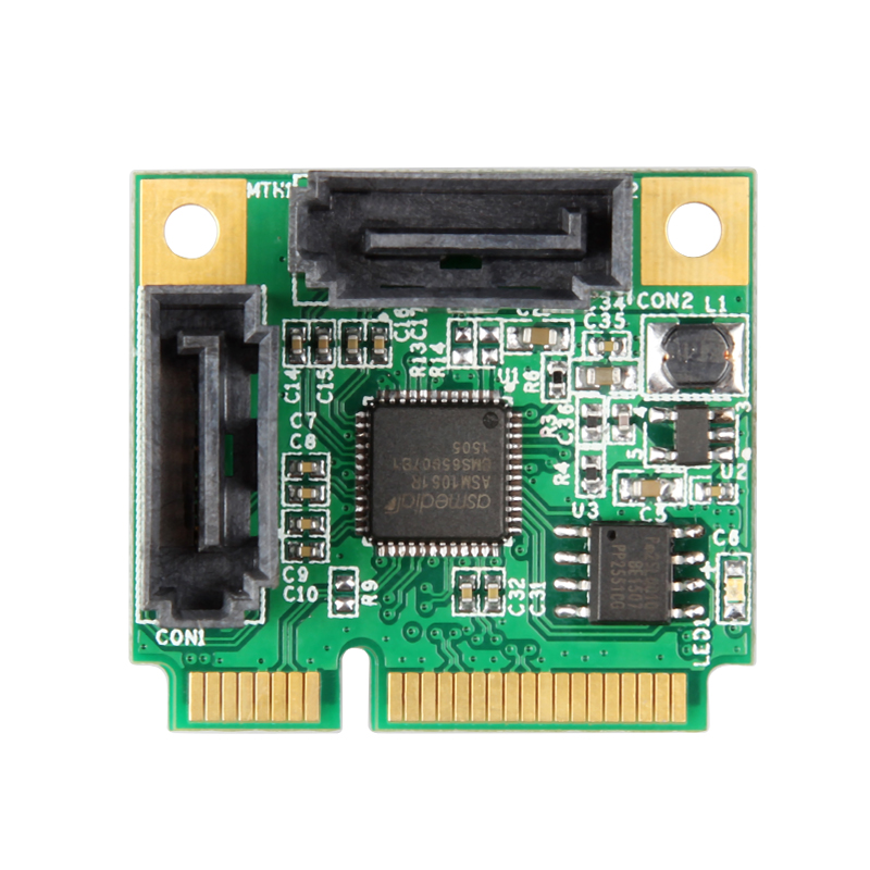 乐扩 MINI PCI-E RAID卡 迷你PCIe磁盘阵列卡 SATA3.0扩展卡SSD固 - 图0