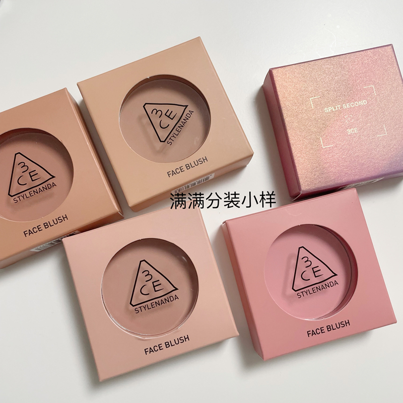 送刷韩国3ce单色腮红小样蜜桃橘mono pink/nude peach/rose beige - 图1