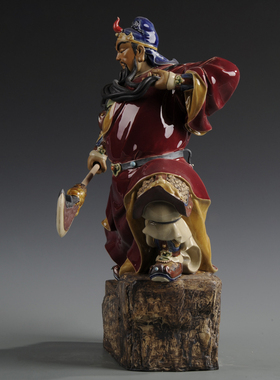 陶瓷石湾公仔武将忠义千秋工艺品