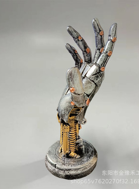赛博朋克机械手树脂工艺摆件 XBOX switch 游戏手柄桌面支架