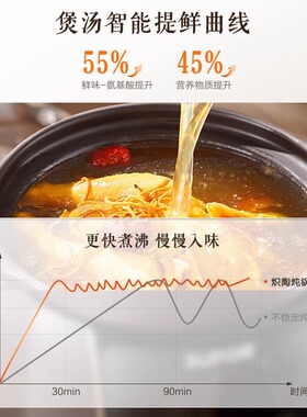 苏泊尔电炖锅中华炽陶家用煲汤大功率多功能大容量智能预约电砂锅