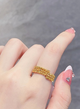 爆闪蹦迪珠戒指可调节