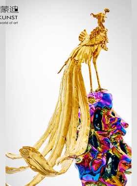 阿斯蒙迪陈金庆不锈钢金凤凰雕塑