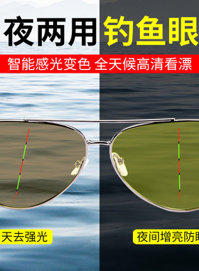 防蓝光钓鱼专用眼镜看漂高清增晰镜近视夹片户外夜钓偏光太阳镜
