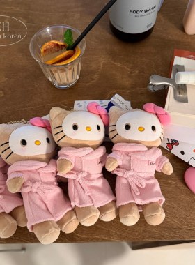 日系可爱黑皮面膜kitty包包挂件