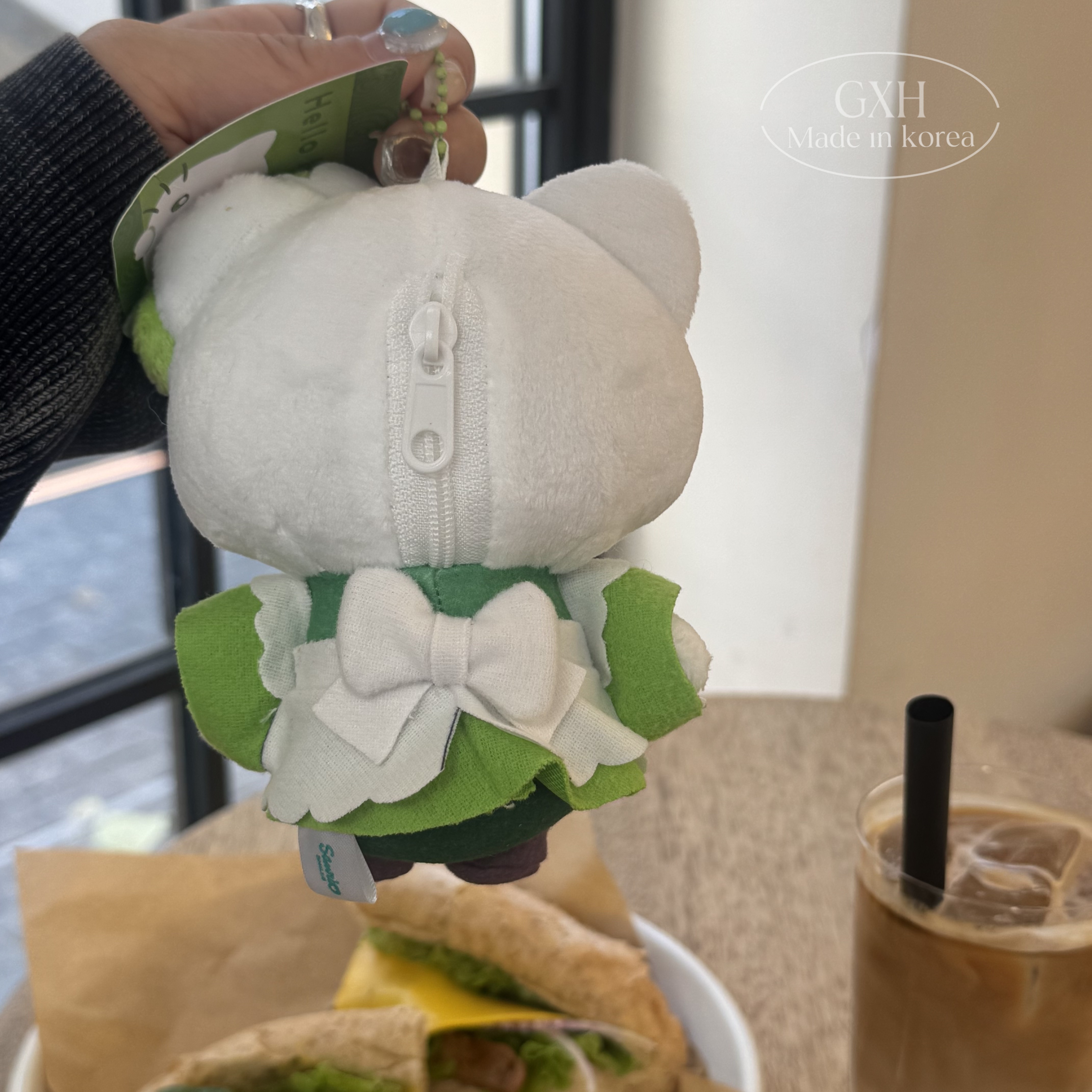 包邮可爱绿KT包挂小清新抹茶女仆凯蒂猫挂件日系限定Kitty钥匙扣 - 图2