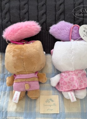 黑皮豹纹珍珠拖尾毛绒HelloKitty