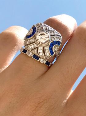 臻荣wish新款热卖合成蓝色托帕石