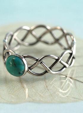 臻荣wish热卖新款麻花扭绳绿松石