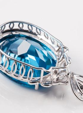 新款欧美克拉瑞士蓝托帕石吊坠