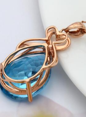 臻荣5克拉合成瑞士蓝水滴梨形