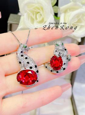 时尚轻奢高级感豹子锆石耳钉气质