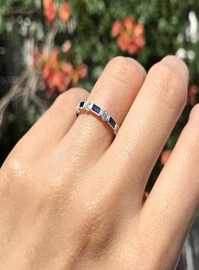 臻荣wish新款热卖镶嵌蓝色方形