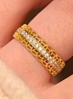 新中式国风丝财万两铜钱戒指轻奢