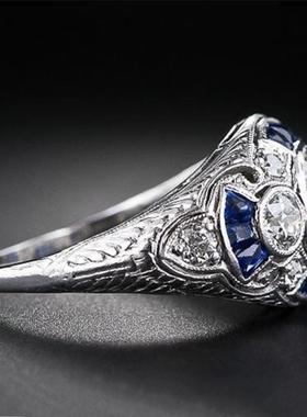 臻荣ebay热卖镶钻蓝宝色托帕石