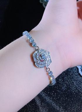 高级感小众设计满钻微镶玫瑰花