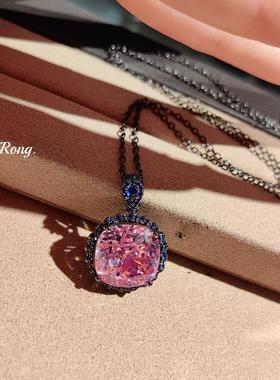 新款暗黑系肥正方粉钻套装个性