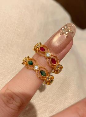 古董珠宝多宝马眼戒指小众设计