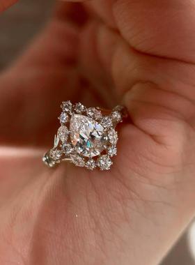 复古欧洲中世纪水滴戒指ins风