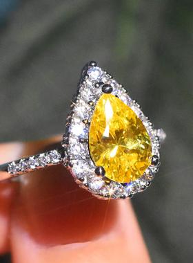 新款欧美奢华满钻戴妃款水滴梨形