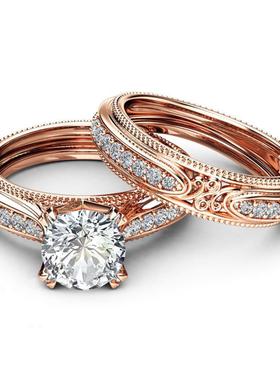 臻荣亚马逊热卖14k玫瑰金复古