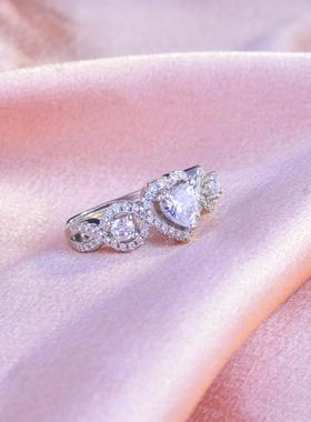 网红新款小众设计心形戒指ins风