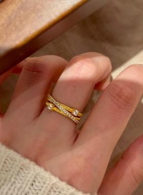 意大利高级感漫游星际拉丝戒指