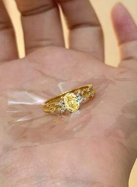 时尚轻奢冰花切鸽子蛋戒指简约