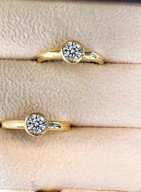 轻奢简约1克拉泡泡钻戒指镶嵌