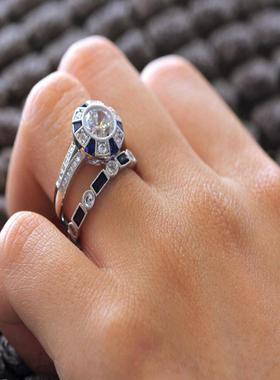 臻荣wish新款热卖合成蓝色托帕石