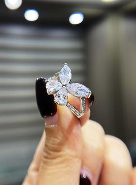 唯美水滴超仙蝴蝶戒指网红同款仿