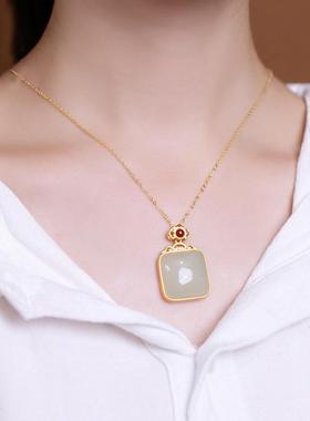 古法传承銮金仿和田玉碧玉吊坠