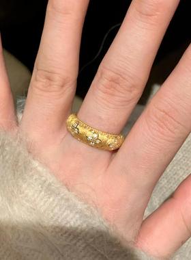 法式复古老钱风灯笼四叶草戒指