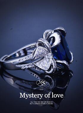 新款超仙蝴蝶结设计皇家蓝宝石