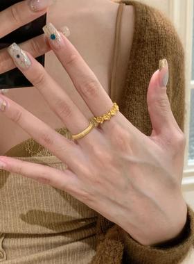 vintage中古镶钻月桂女神戒指