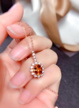 网红新款仿天然巴西黄水晶套装