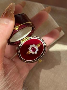 高级感编制设计鸽血红宝戒指轻奢